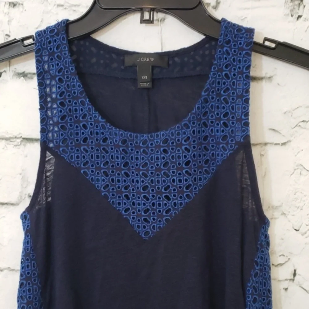 J Crew blue eyelet top